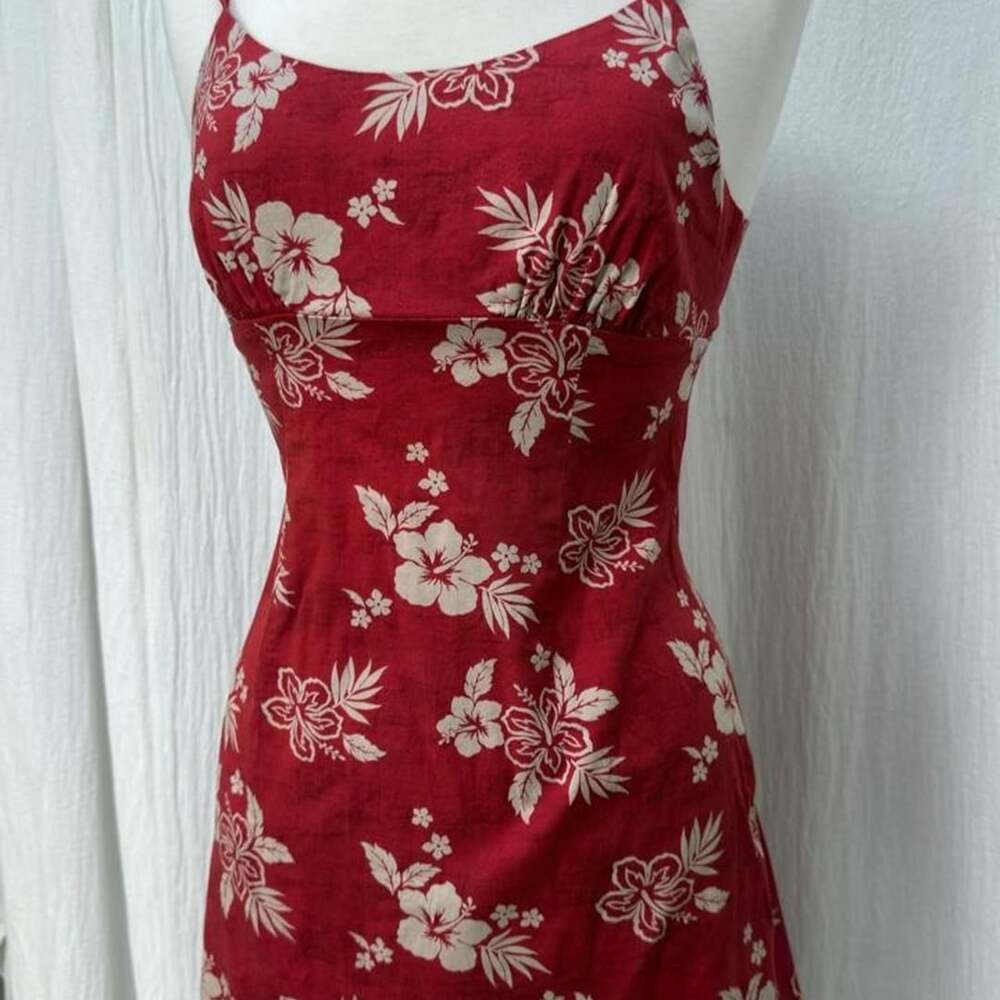 Wild Fable Floral Mini Dress Size M Red Coconut Girl Y2K